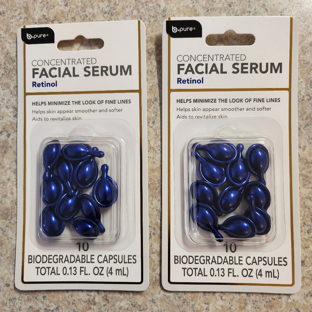 2 B-Pure Concentrated Retinol  Facial Serum Biodegradable Capsules Lot of 2